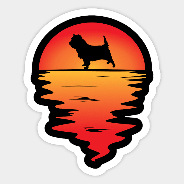 Sunset Dog Cairn Terrier Sticker by Shirtjaeger